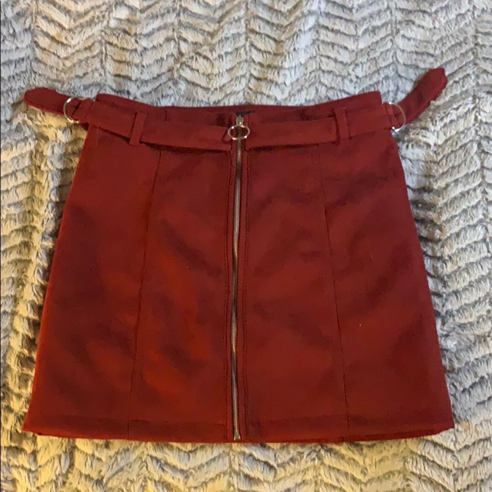 Red mini skirt